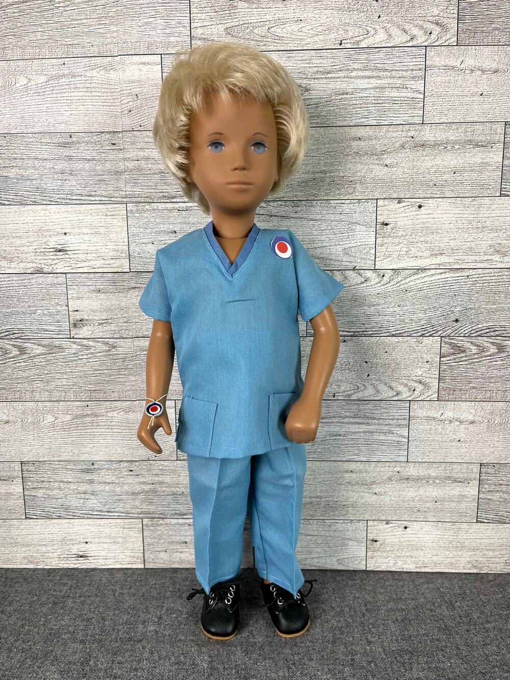 Sasha Gregor Doctor Doll Vintage Surgeon Boy Blue Scrubs Medical Outfit